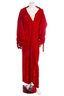 Lot 417 - A Yohji Yamamoto red silk velvet robe, Autumn-Winter 1999-2000
