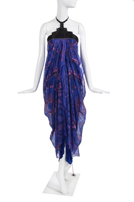 Lot 352 - A Zandra Rhodes printed chiffon dress, 'Magic Carpet' collection, Autumn-Winter 1984