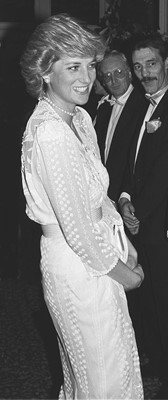 Lot 354 - A Princess Diana-worn Zandra Rhodes printed chiffon dress, 'India Revisited' collection, Autumn-Winter 1985-86