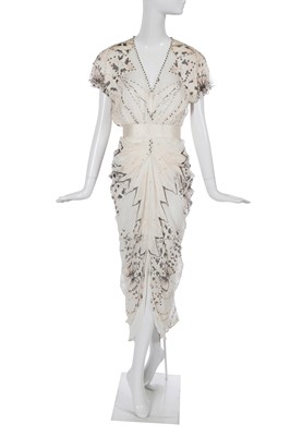 Lot 355 - A Zandra Rhodes printed chiffon dress, 'India Revisited' collection, Autumn-Winter 1985-86