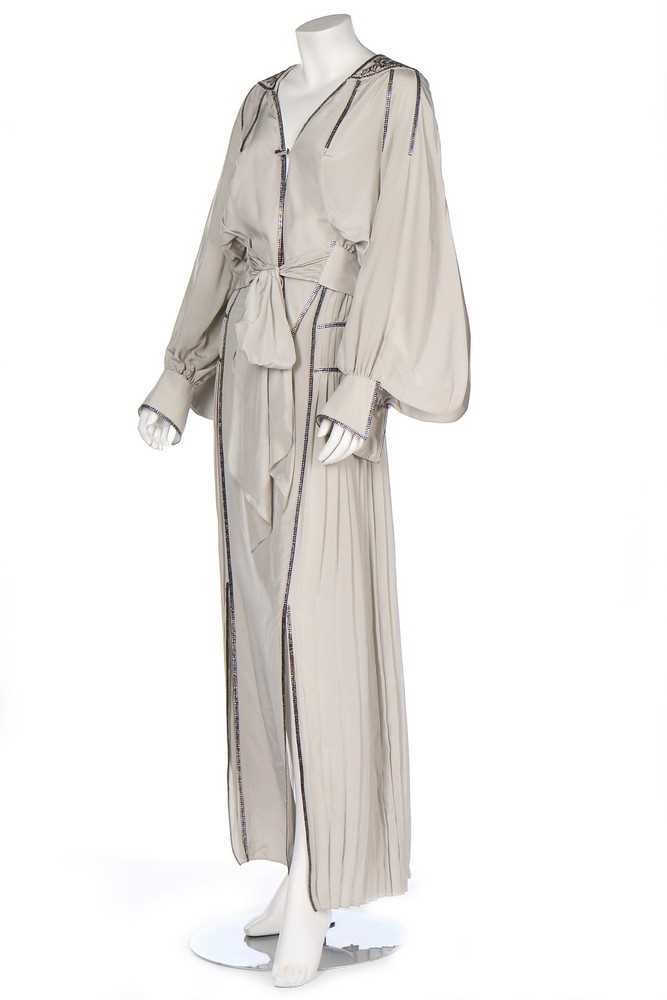 Lot 60 - A Bill Gibb grey silk evening ensemble, circa...