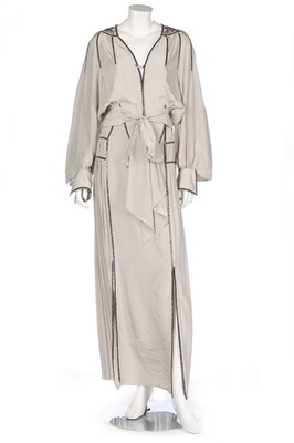 Lot 60 - A Bill Gibb grey silk evening ensemble, circa...