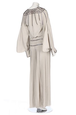 Lot 60 - A Bill Gibb grey silk evening ensemble, circa...