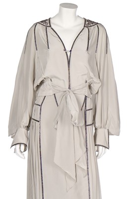 Lot 60 - A Bill Gibb grey silk evening ensemble, circa...
