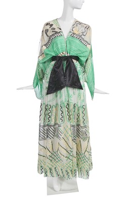 Lot 366 - A Zandra Rhodes multi-print chiffon dress, 1990