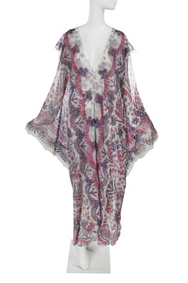 Lot 372 - A Zandra Rhodes printed chiffon kaftan, 'Pop' collection, Spring-Summer 2004