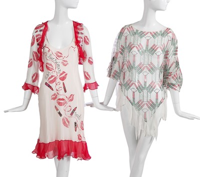 Lot 375 - A group of Zandra Rhodes printed silk chiffon garments, modern