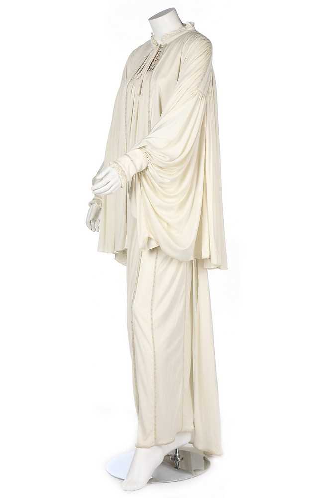 Lot 61 - A Bill Gibb off-white Quiana jersey evening...