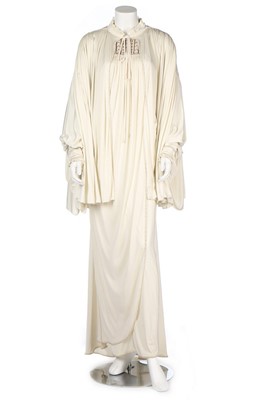 Lot 61 - A Bill Gibb off-white Quiana jersey evening...