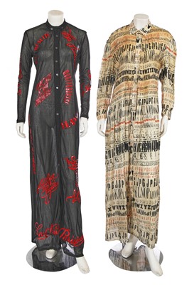 Lot 337 - Two Jean Paul Gaultier text-printed dresses, mid-late 1990s
