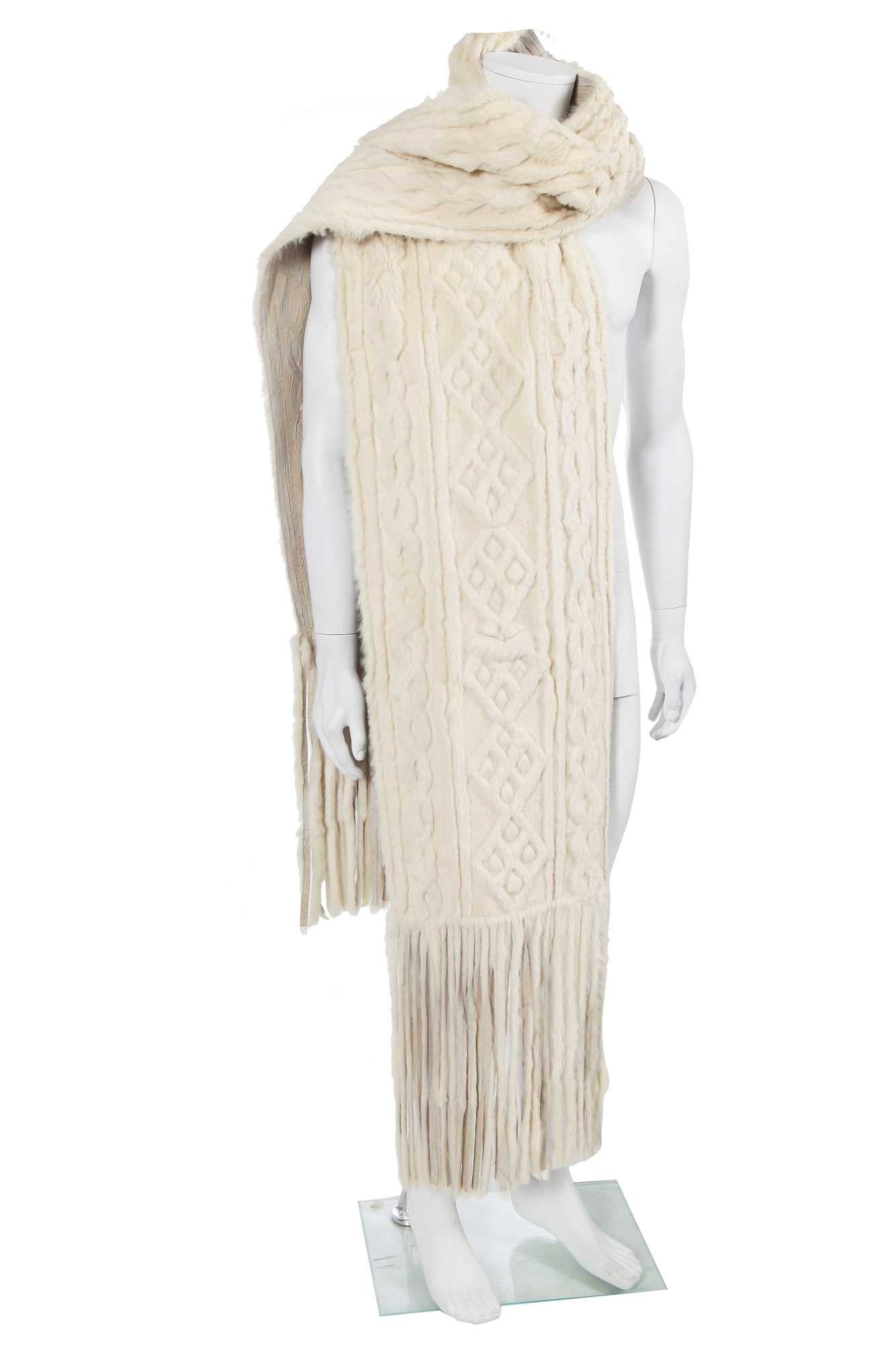 Lot 117 - A Jean Paul Gaultier white rabbit fur scarf, 'Dandy-Motard-Glam' collection, Autumn-Winter 1999-2000