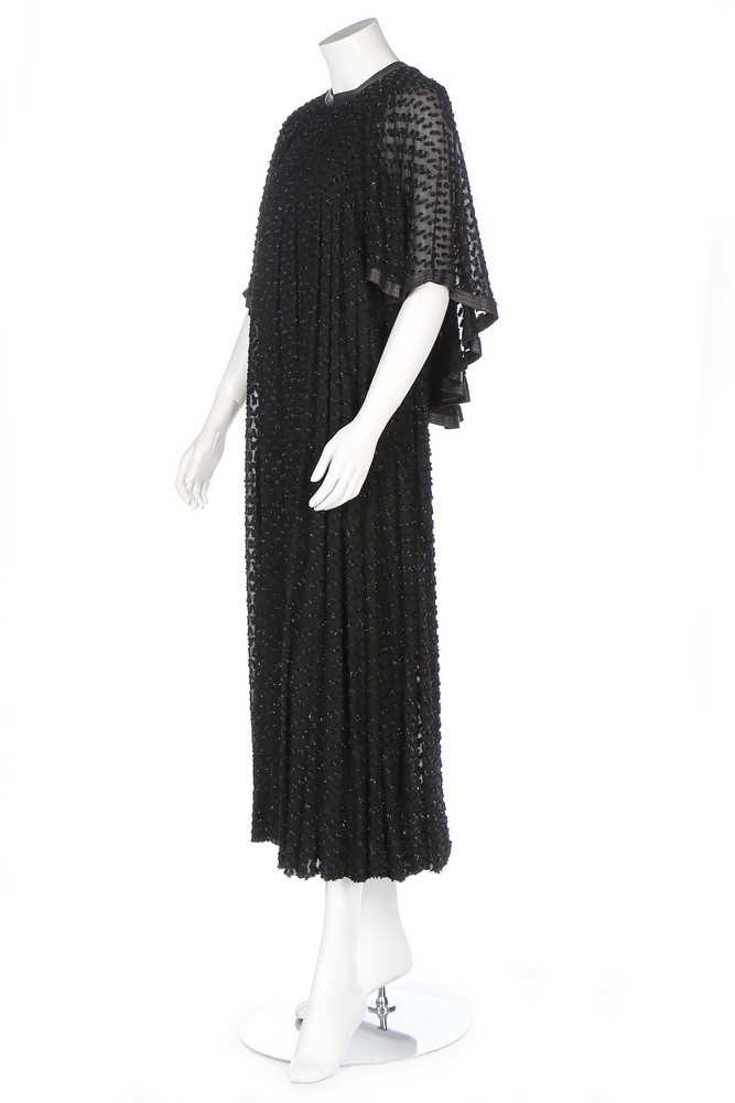 Lot 64 - A good Jean Muir textured black chiffon dress,...