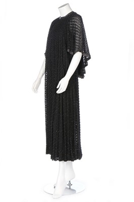 Lot 64 - A good Jean Muir textured black chiffon dress,...