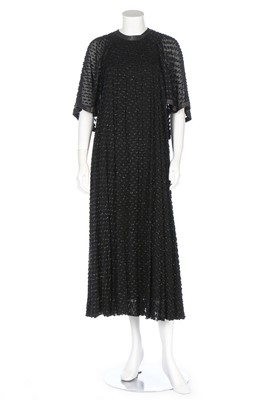Lot 64 - A good Jean Muir textured black chiffon dress,...