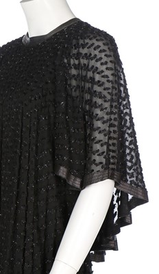 Lot 64 - A good Jean Muir textured black chiffon dress,...
