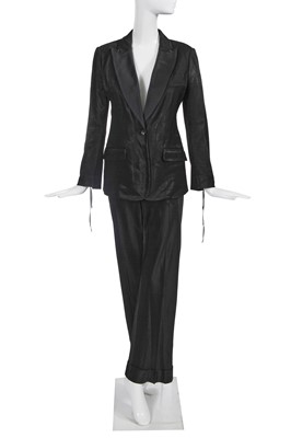 Lot 78 - Marianne Faithfull's John Galliano black satin suit, circa 2004