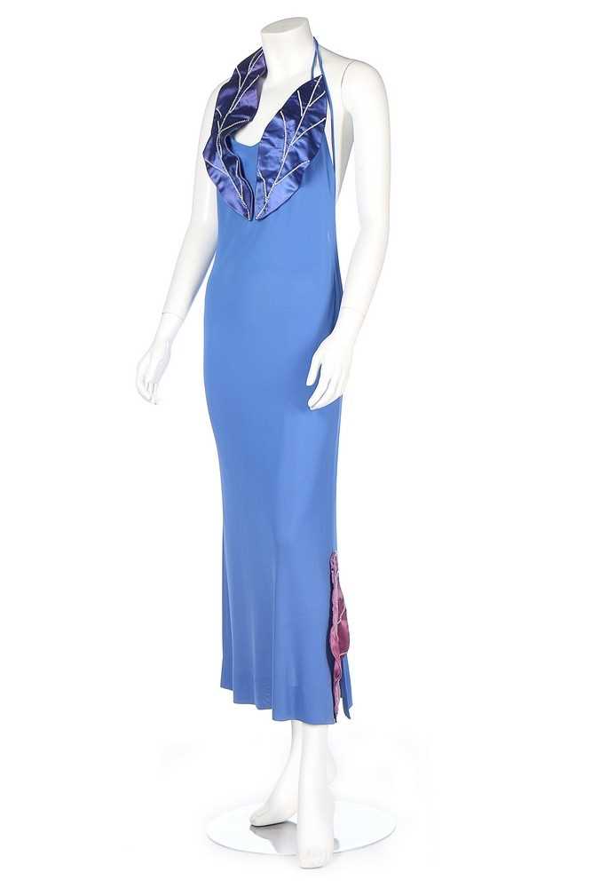 Lot 82 - A Loris Azzaro blue jersey evening gown, 1970s,...