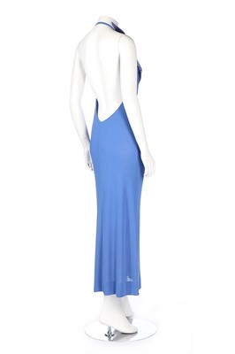 Lot 82 - A Loris Azzaro blue jersey evening gown, 1970s,...