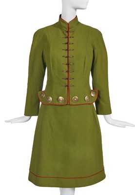 Lot 182 - A Christian Dior by John Galliano green cotton suit, 'Communist' collection, Spring-Summer 1999