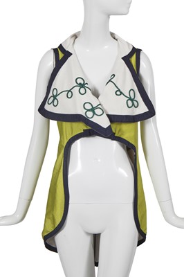Lot 191 - A John Galliano military-inspired acid-green lycra waistcoat, 'Honcho Woman' collection, Spring-Summer 1991