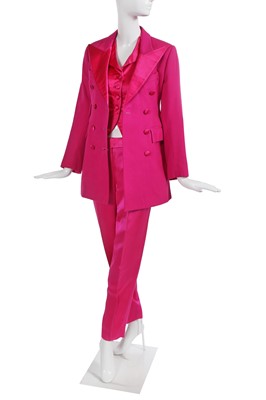 Lot 211 - A Vivienne Westwood fuchsia three-piece suit, 'Anglomania' collection, Autumn-Winter 1993-94