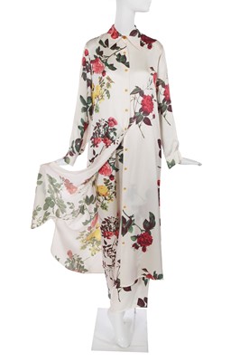 Lot 209 - A Vivienne Westwood rose-printed silk satin ensemble, 'Café Society' collection, Spring-Summer 1994