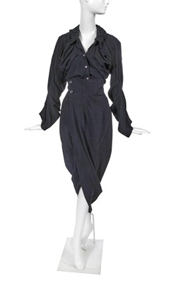 Lot 234 - A John Galliano black viscose-blend suit, circa 1987