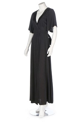 Lot 182 - An Ossie Clark for Radley black moss crêpe...