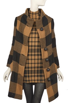 Lot 16 - Peggy Moffitt's Rudi Gernreich giant checked wool ensemble, probably Fall 1963