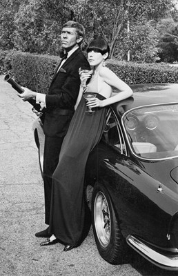 Lot 24 - Peggy Moffit's Rudi Gernreich 'poison' green and chocolate matte jersey evening gown, Fall 1964