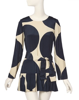 Lot 30 - Peggy Moffitt's Rudi Gernreich giant polka dot silk dress, circa 1965