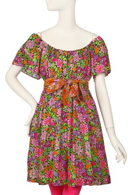 Lot 31 - Peggy Moffitt's Rudi Gernreich printed 'baby' floral silk mini dress, circa 1965