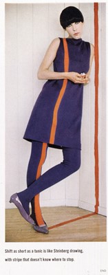 Lot 38 - Peggy Moffitt's Rudi Gernreich purple mini dress and stockings, Fall 1965
