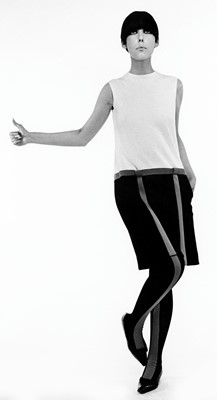 Lot 39 - Peggy Moffitt's Rudi Gernreich wool jersey dress and stockings, Fall 1965
