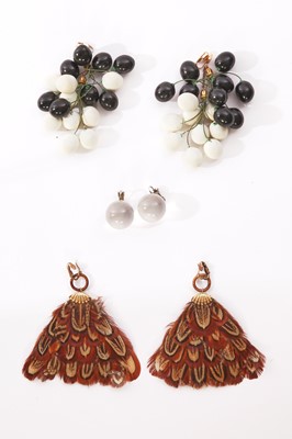 Lot 61 - Three pairs of Peggy Moffitt's Layne Neilson earrings, 1960s