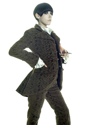 Lot 77 - Peggy Moffitt's Rudi Gernreich 'George Sand' cut-velvet ensemble, Fall 1967