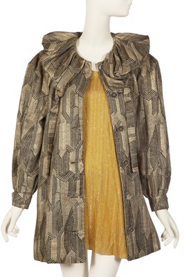 Lot 78 - Peggy Moffitt's Rudi Gernreich gold lurex dress and cocktail coat, Fall 1967