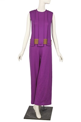 Lot 79 - Peggy Moffitt's Rudi Gernreich purple wool jumpsuit, Fall 1967