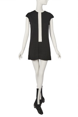 Lot 91 - Peggy Moffitt's Rudi Gernreich black wool and clear vinyl mini dress, Resort 1968