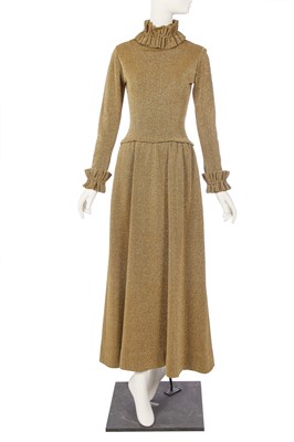 Lot 103 - Peggy Moffit's Rudi Gernreich gold lurex knitted dress, Fall 1968