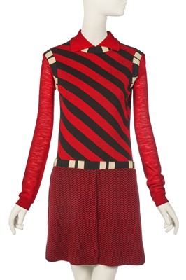 Lot 110 - Peggy Moffitt's Rudi Gernreich trompe l'oeil jersey dress, 1968-70