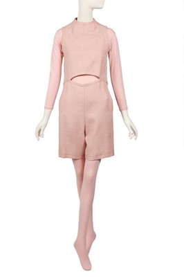 Lot 111 - Peggy Moffitt's Rudi Gernreich pink lycra and wool ensemble, 1968-70