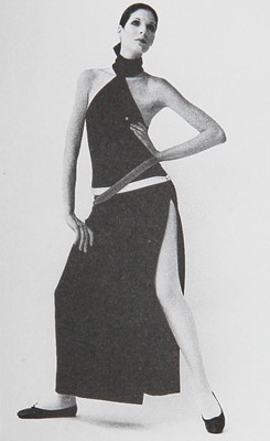 Lot 123 - Peggy Moffitt's Rudi Gernreich black wool jersey maxi dress, Fall 1970