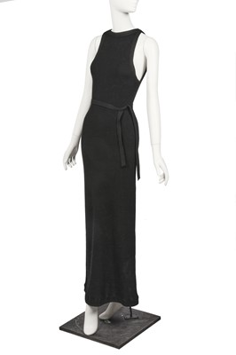 Lot 124 - Peggy Moffitt's Rudi Gernreich black rib-knit wool maxi dress, 1970