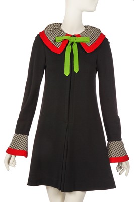 Lot 126 - Peggy Moffitt's Rudi Gernreich black wool mini dress, 1970-71
