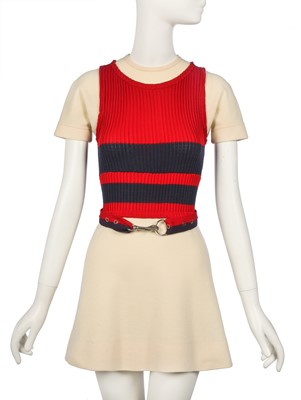 Lot 135 - Peggy Moffitt's Rudi Gernreich trompe l'oeil knit dress, Fall 1971