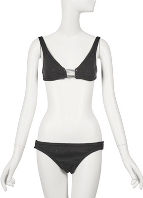 Lot 139 - Peggy Moffitt's Rudi Gernreich black wool bikini with 'door' springs, Fall 1971
