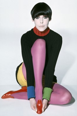 Lot 152 - Peggy Moffit's Rudi Gernreich knitted color-block ensemble, Fall 1971