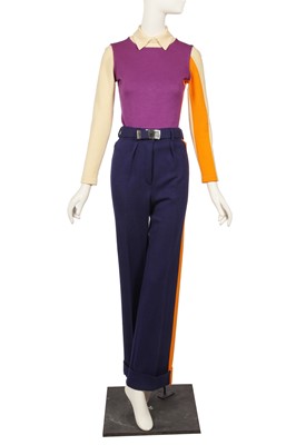 Lot 153 - Peggy Moffitt's Rudi Gernreich color-block wool ensemble, Fall 1972