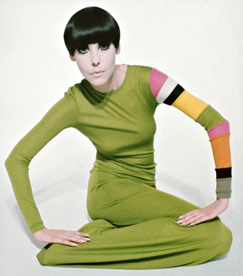 Lot 155 - Peggy Moffitt's Rudi Gernreich abstract 'poison' green jersey maxi dress, Spring 1972